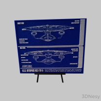 Star TRek U.S.S. Enterprise BluePrint Hueforge