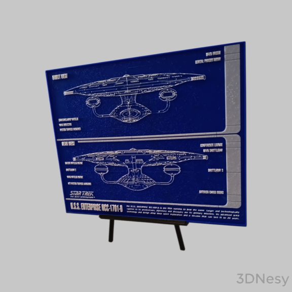 Star TRek U.S.S. Enterprise BluePrint Hueforge