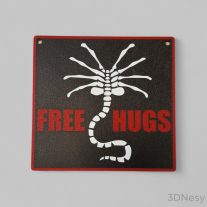 Alien Xenomorph - Free Hugs humoros tábla