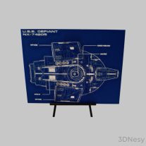 Star Trek Defiant BluePrint Hueforge