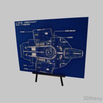 Star Trek Defiant BluePrint Hueforge