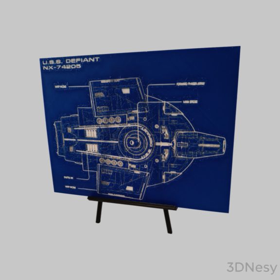 Star Trek Defiant BluePrint Hueforge