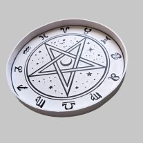 Pentagrammot Körülvevő Zodiákus Jegyek Tálca