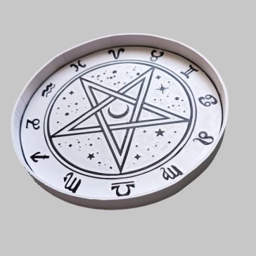 Pentagrammot Körülvevő Zodiákus Jegyek Tálca