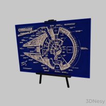 Star Wars Millenium Falcon BluePrint Hueforge