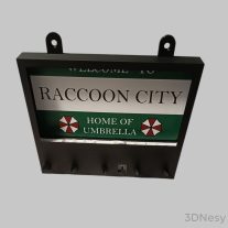 Raccoon City lámpa és fali kulcstartó